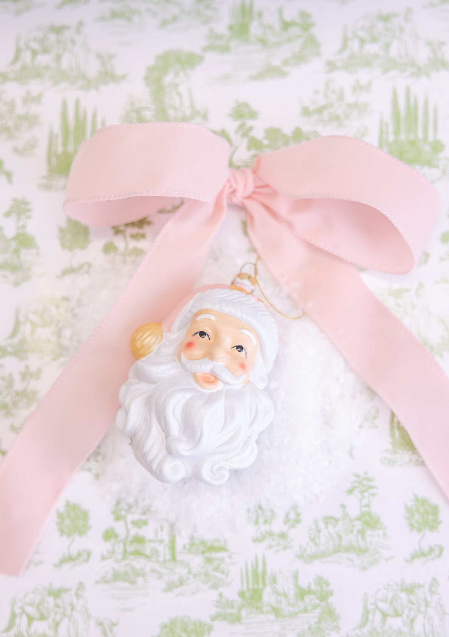 Pink Santa Ornament